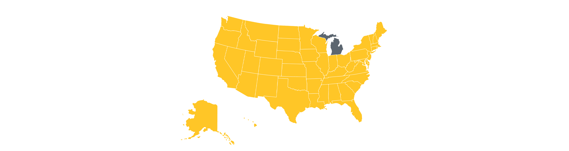 A map of the USA with Michigan highlighted